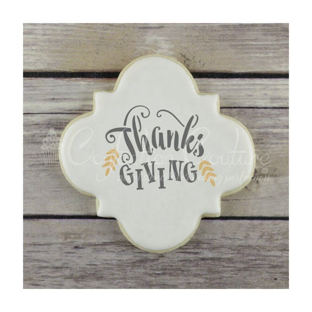 Confection Couture Give Thanks Words Cookie Stencil