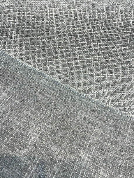 Guntersville Ash Tweed Polyester Upholstery Fabric - Gray Silver Tweed Basketweave, 58" Width (1 Yard)