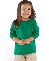 RADYAN® Toddler Cotton Jersey Crewneck Long Sleeve T-Shirt - 3311