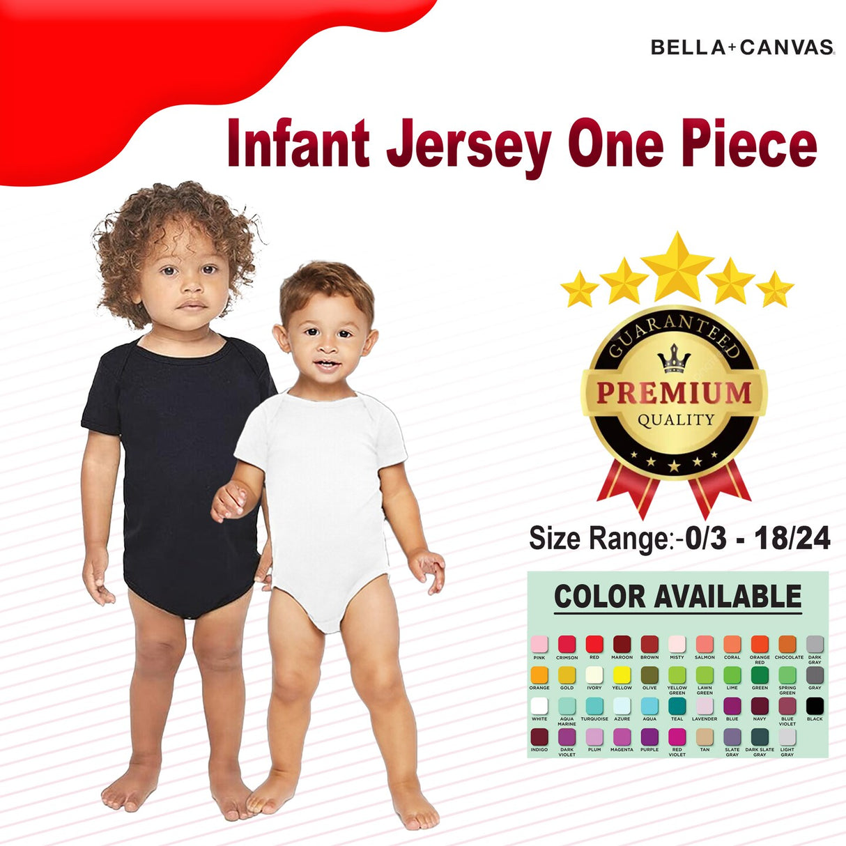 BELLA + CANVAS® Infant Jersey Bodysuit One Piece