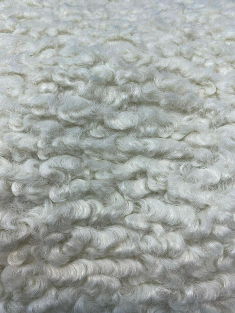 Italian Faux Sheepskin Polyester Fabric - Natural Faux Sheepskin, 60" Width (1 Yard)