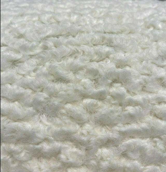 Italian Faux Sheepskin Polyester Fabric - Natural Faux Sheepskin, 60" Width (1 Yard)