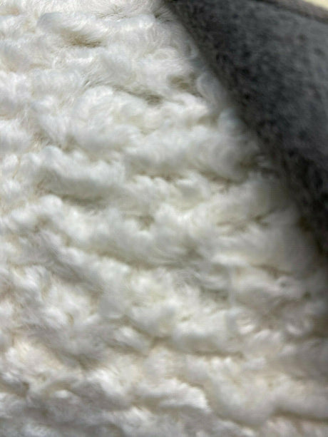 Italian Faux Sheepskin Polyester Fabric - Natural Faux Sheepskin, 60" Width (1 Yard)