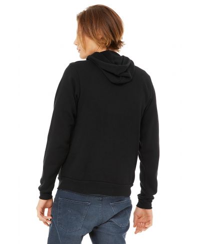 Bella Canvas 3719 Hoodie - Black Pullover Sweatshirt, Black, Unisex Retail Fit (1 Piece)