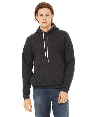 Bella Canvas 3719 Hoodie - Cotton Blend Fabric - Dark Grey Heather, Pullover, Unisex, Loose Fit (1 Piece)
