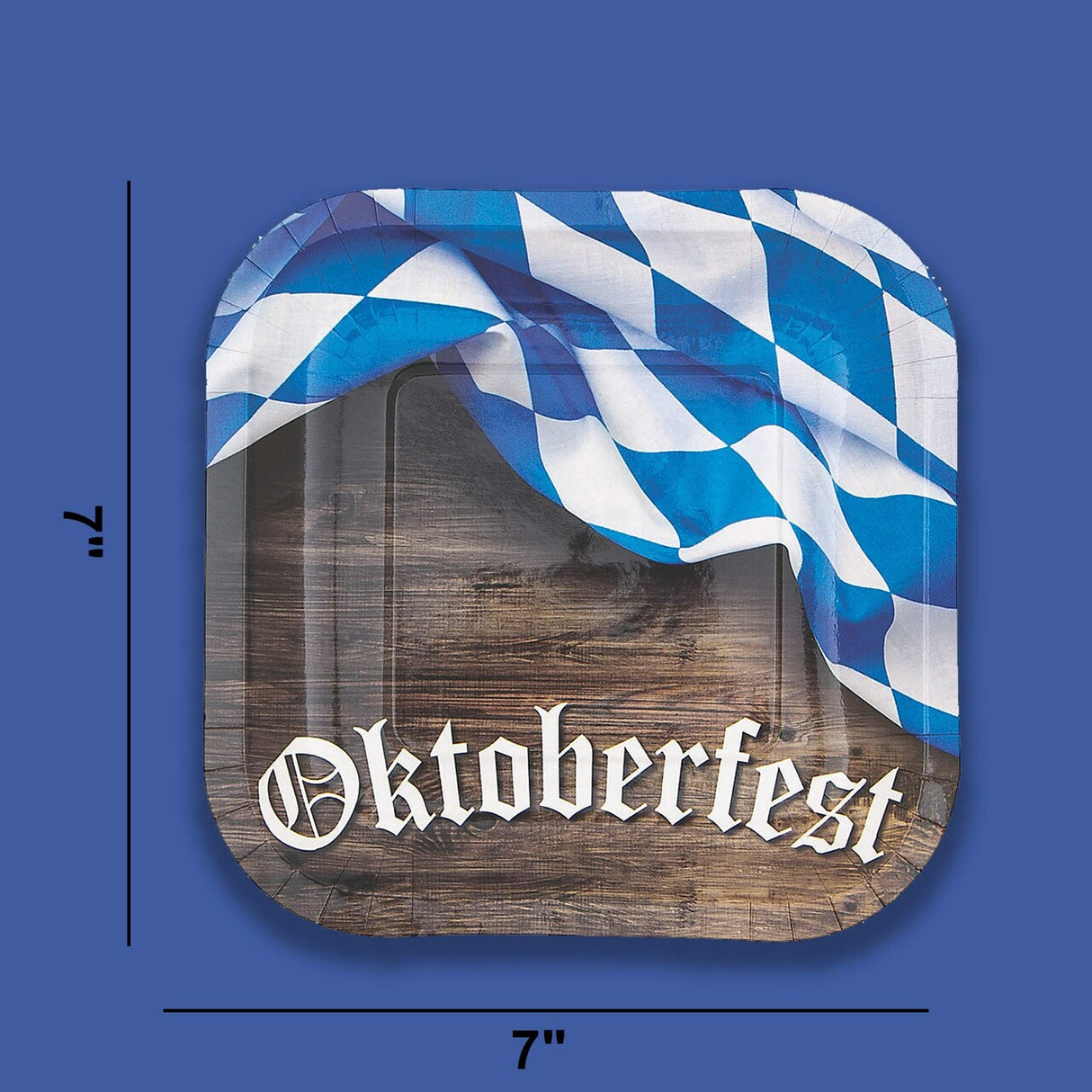 8 Ct. Oktoberfest Square Paper Dessert Plates 7"