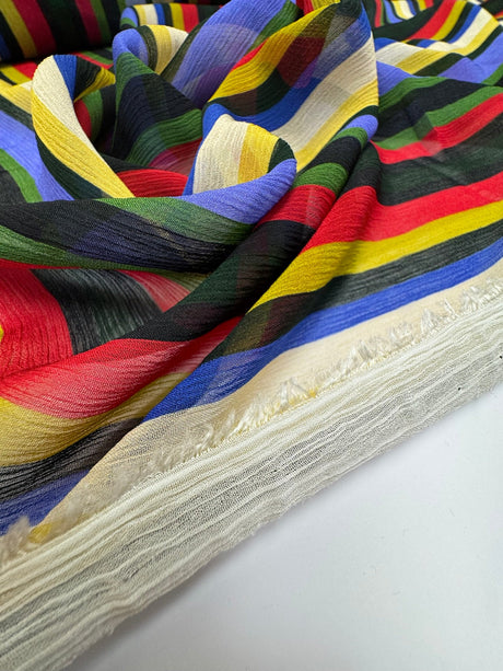 Viscose Chiffon Multicolour Crinkled