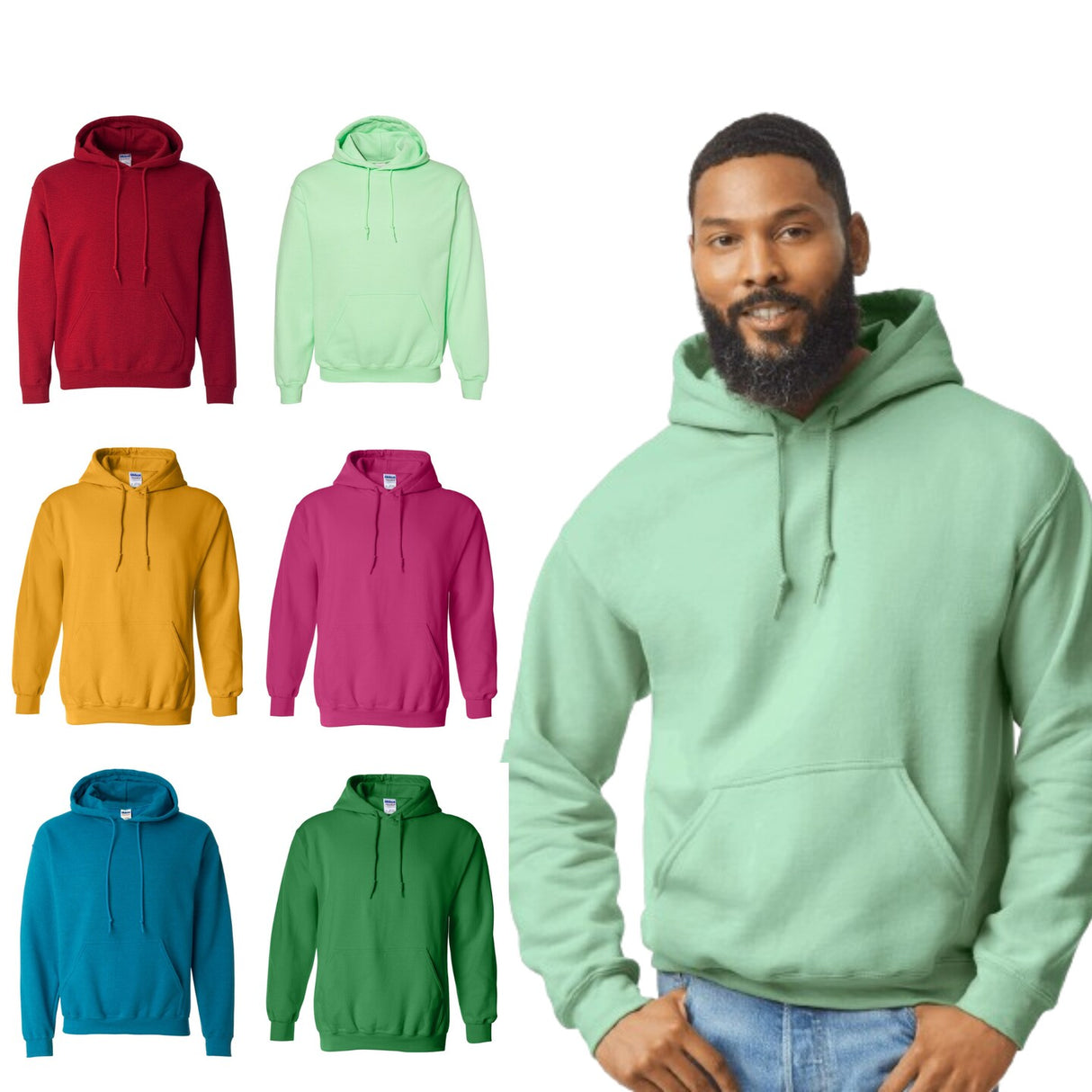 Gildan® Heavy Blend Hooded Long Sleeve Turtle Sweatshirt