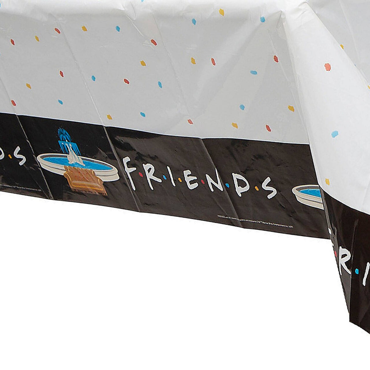 4 Ft. 6" x 9 Ft. FRIENDS™ Party Rectangle Disposable Plastic Tablecloth