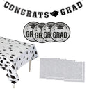 Graduation Party Blue Dessert Tableware Kit 102 Pieces for 50 Guests Disposable Set