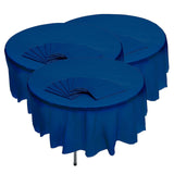 12-Pack Navy Blue 82'' Round Disposable Plastic Tablecloths – Banquet Style
