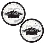 Creative Converting School Spirit White Graduation Dessert Plates – 54ct