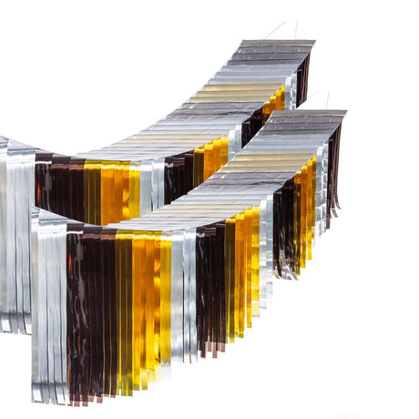 12 Ft. Metallic Black, Silver and Gold Foil Ceiling Decoration