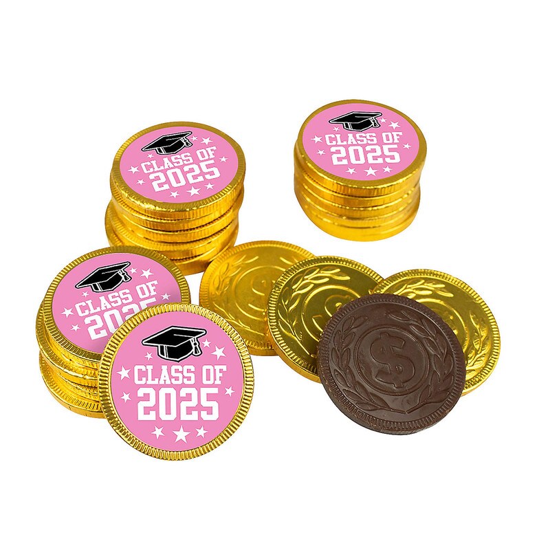 5.5 oz Class of 2025 Foil-Wrapped Chocolate Coins - 30 Pieces
