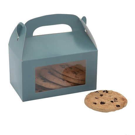 6" x 7" Black Cardstock Treat Boxes with Display Window – Set of 12