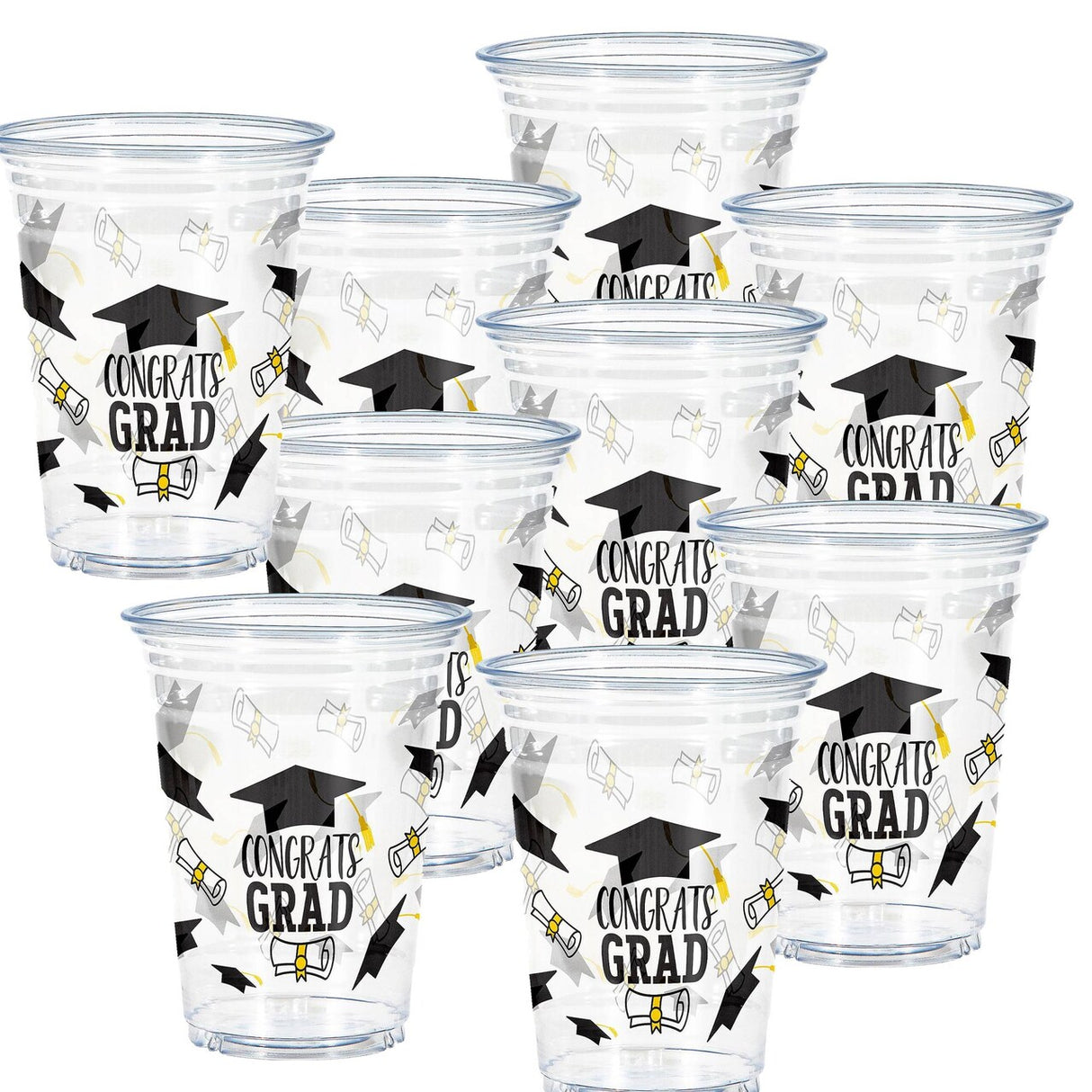 Creative Converting Congrats Grad Plastic Tumblers – 16oz, 24ct