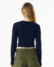 BELLA + CANVASÂ Women's Micro Rib Long Sleeve Baby Tee - XS