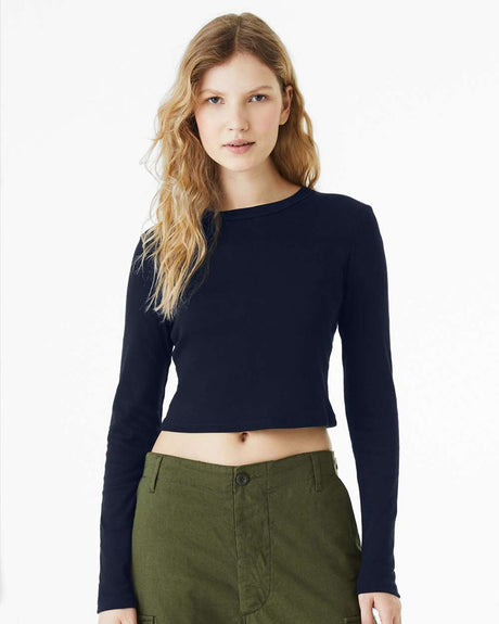 BELLA + CANVASÂ Women's Micro Rib Long Sleeve Baby Tee - 2XL