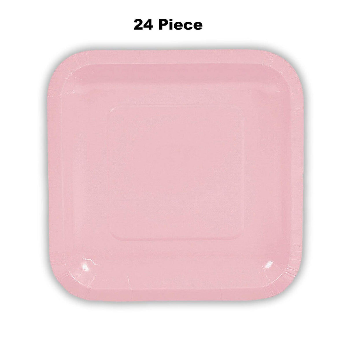 24 Count Light Pink Square Paper Dessert Plates for Birthday Wedding Baby Shower Party Supplies Disposable Supplies 7 Inch