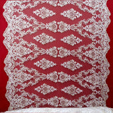 1 Yard Luxurious Beaded Lace Fabric Embroidered on 100% Polyester Net Mesh