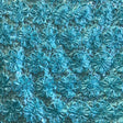Aqua Sequined Rosette Satin Fabric,