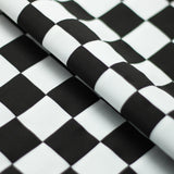 Checkers Poly Spandex Fabric - Red And White Checkered, 1" x 1" Checks, 58/60" Width (1 Yard)