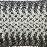 Embroidered Lace Fabric with Eyelash Scallop