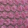 Pink Sequined Rosette Satin Fabric,