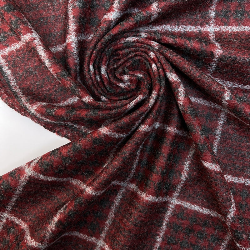 Wool Knitted Checked Fabric