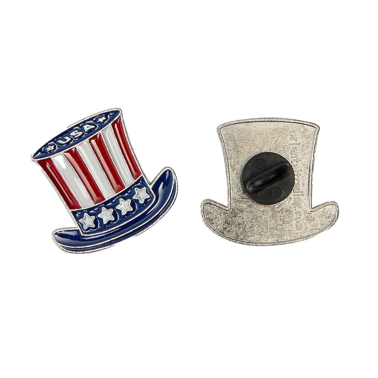 1" Patriotic Uncle Sam Hat-Shaped Metal Pins 12 Pc.