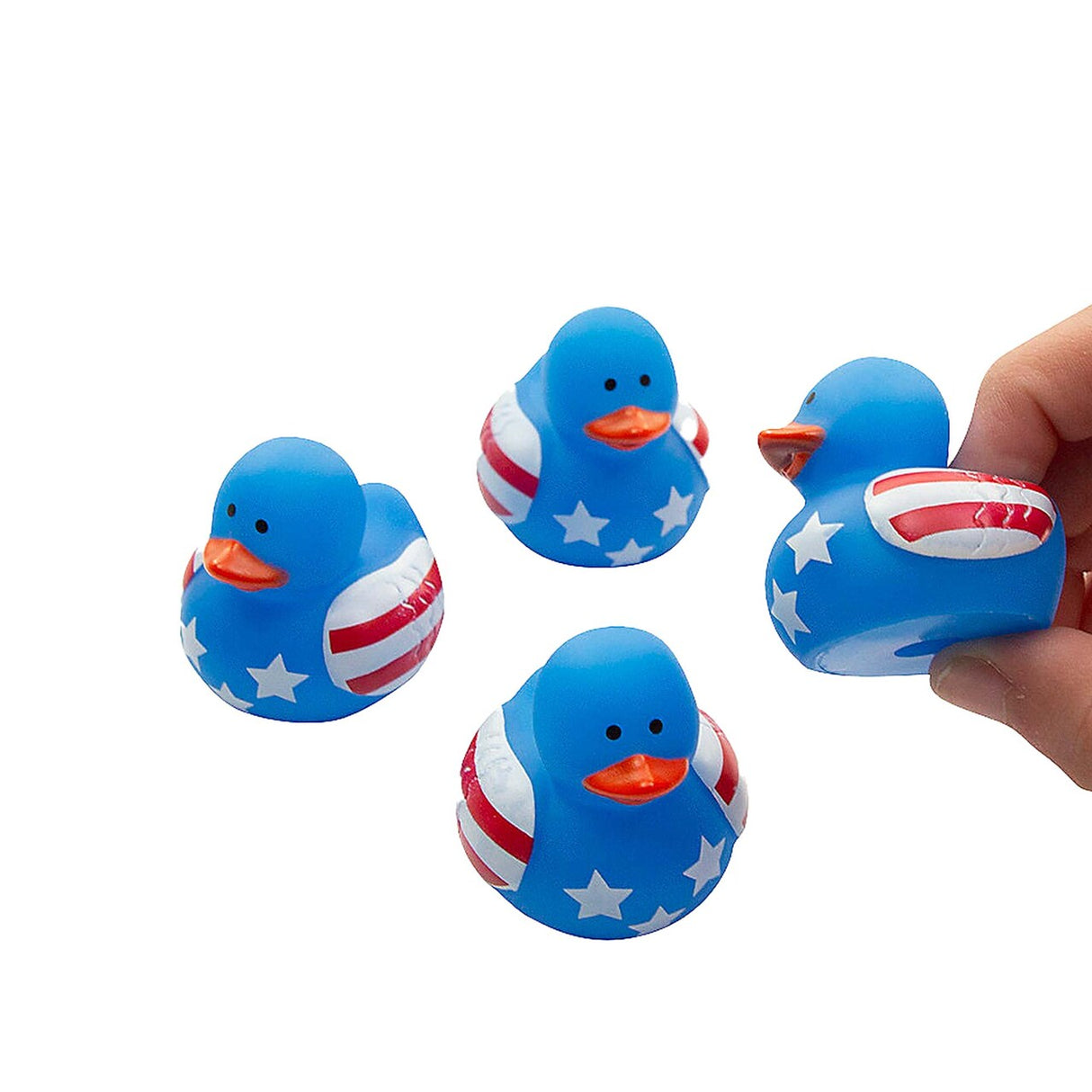 1 1/2" Mini Patriotic US Flag Stars & Stripes Rubber Ducks - 24 Pieces