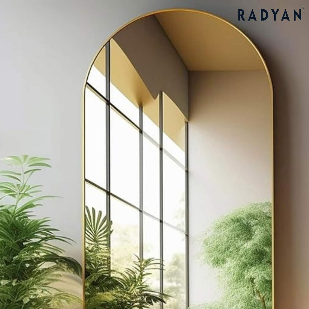 Vlush Full Length Mirror, 65"x22" with Aluminum Frame (Gold)