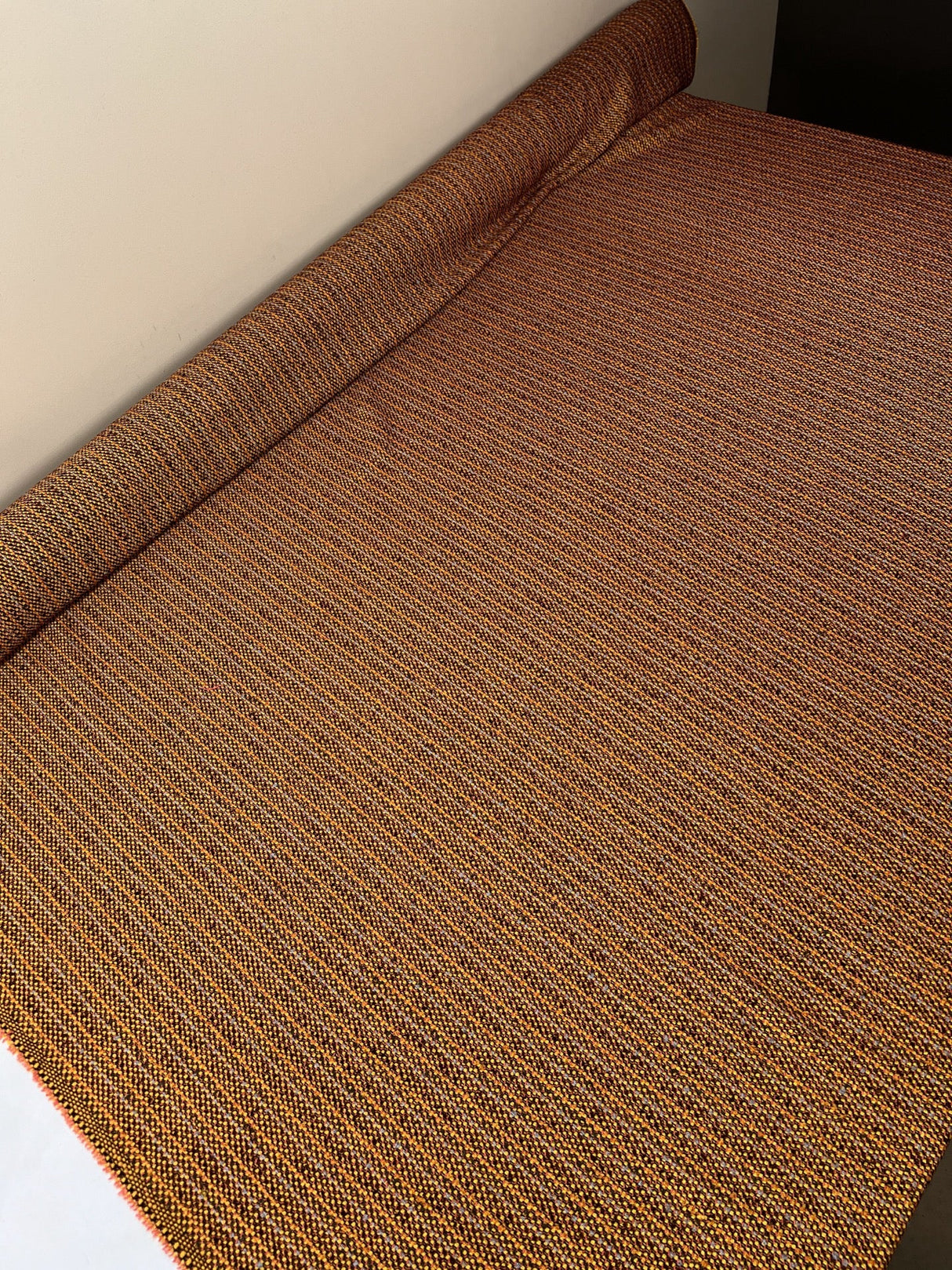 Polyester Blend Tweed in Yellow Brown Orange