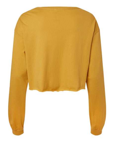 Image 1: Bella Canvas Women's Fashion Cropped Long Sleeve TeeImage 2: Women's trendy cropped long sleeve shirtImage 3: Soft jersey crop top designImage 4: Premium Bella Canvas women's apparelImage 5: Blank crop tee for custom printingImage 6: Comfortable fashion long sleeve top