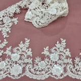 Beaded Corded Floral Lace Trim