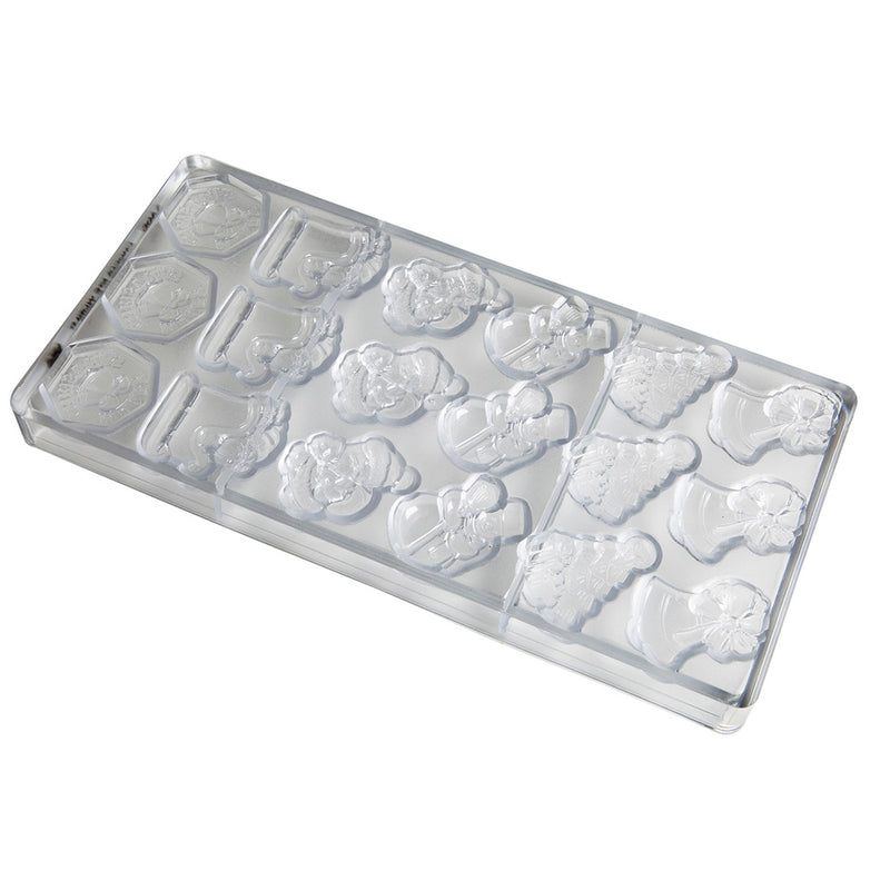 Chocolate World Clear Polycarbonate Chocolate Mold, Christmas Garnish