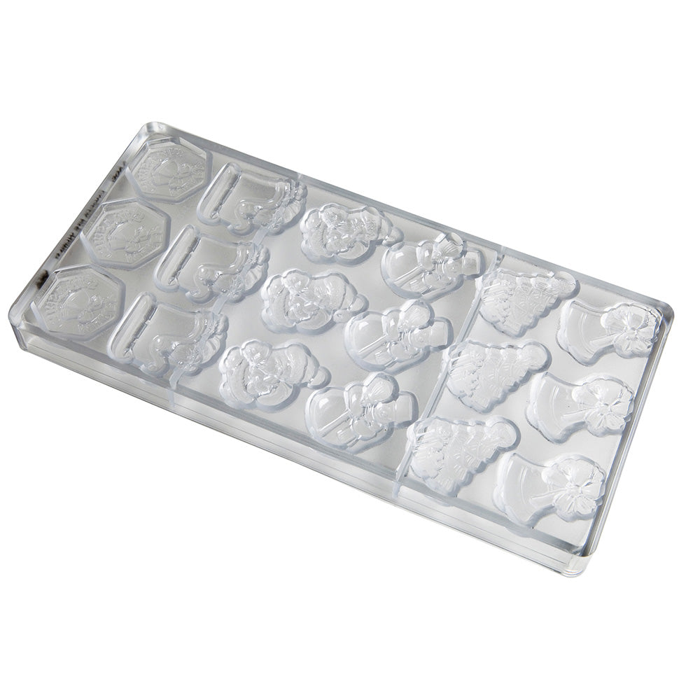 Chocolate World Clear Polycarbonate Chocolate Mold, Christmas Garnish