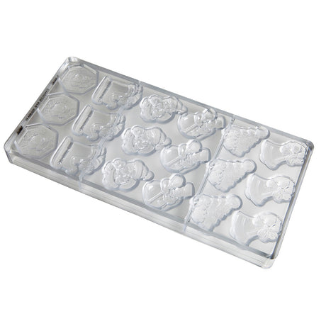 Chocolate World Clear Polycarbonate Chocolate Mold, Christmas Garnish