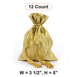 Sparkling Crinkled Metallic Fabric Bags 3 1/2 '' x 5 ''