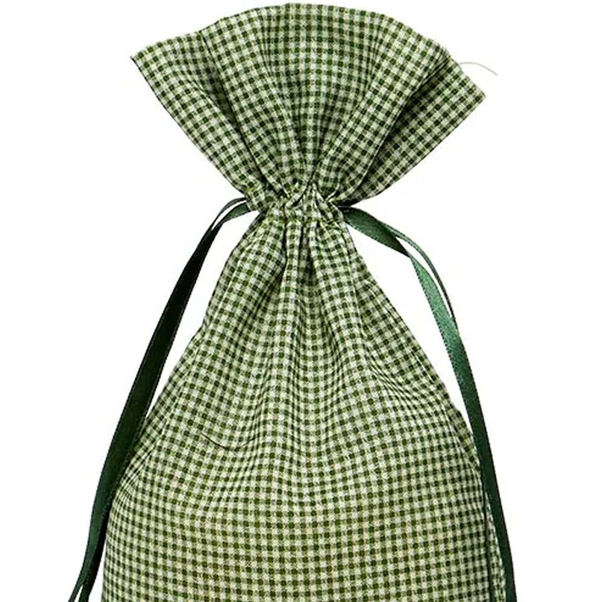 Gingham Cotton Bag 5 5/8" x 1 5/8" x 10 3/8"