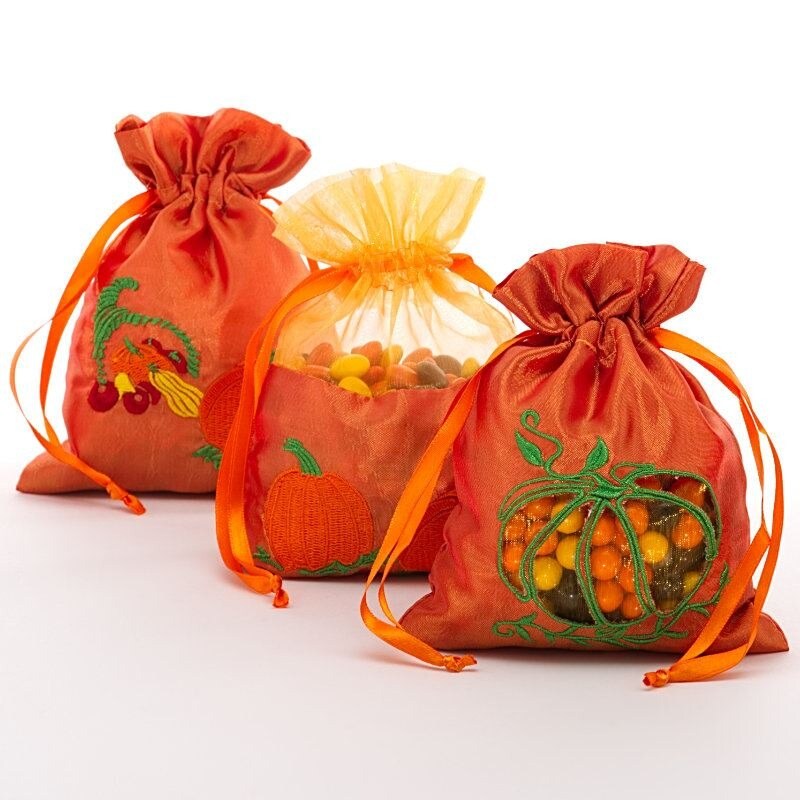 Pumpkin Taffeta Bag 5" x 6.5" Elegant Gift Wrap