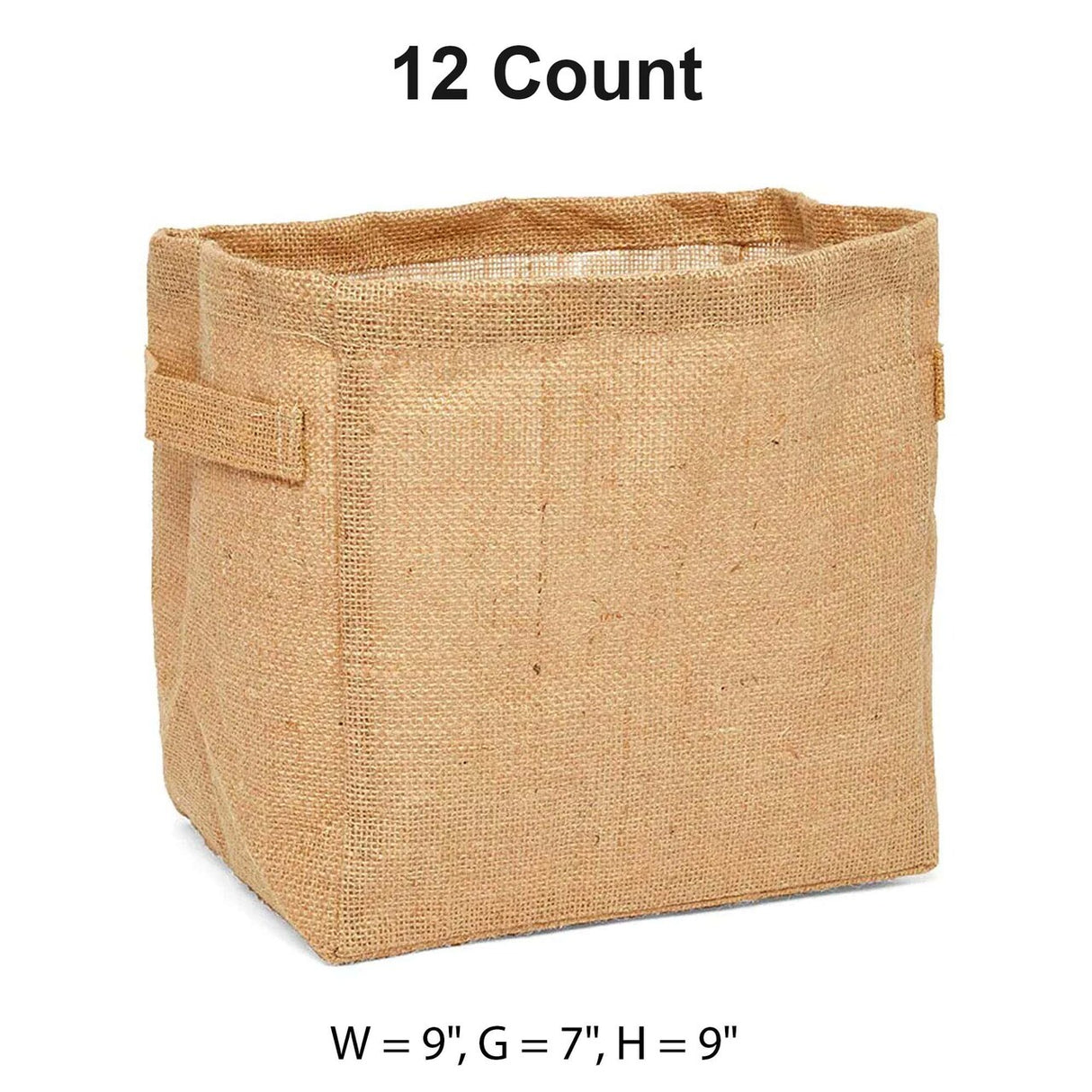 Burlap/Canvas Storage Baskets 9 '' X 7 '' X 9 '' Natural Burlap