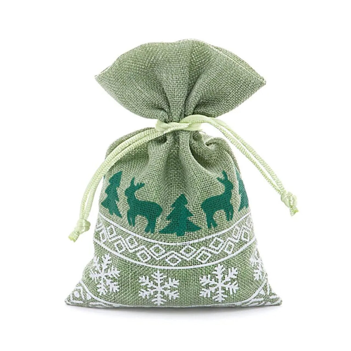 Faux Linen Christmas Bags Ideal 4” x 6” for Small Gifts