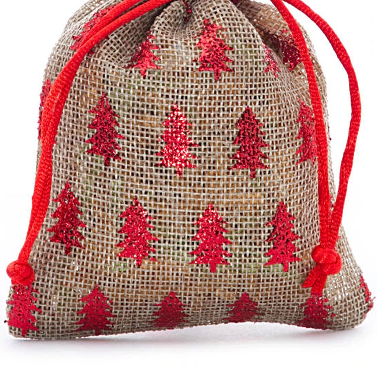 Metallic Tree Fabric Bags 4” x 6” for Holiday Gifts