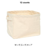Burlap/Canvas Storage Baskets 9 '' X 9 '' X 7 '' Natural White Canvas