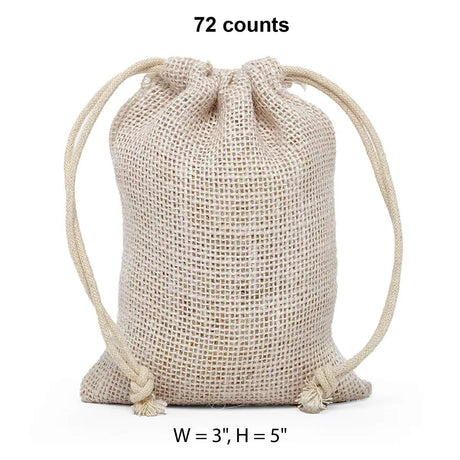 Colored Jute Bags 3 '' X 5 '' Bleached