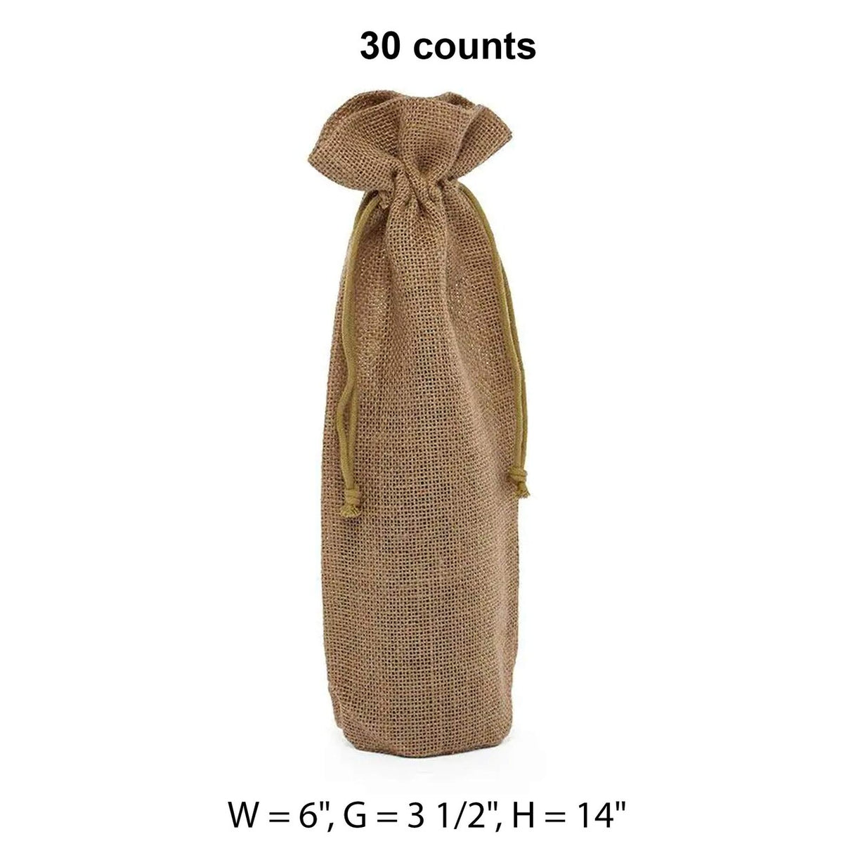 Simple Jute Wine Bags 6 '' X 3 1/2 '' X 14 '' Natural
