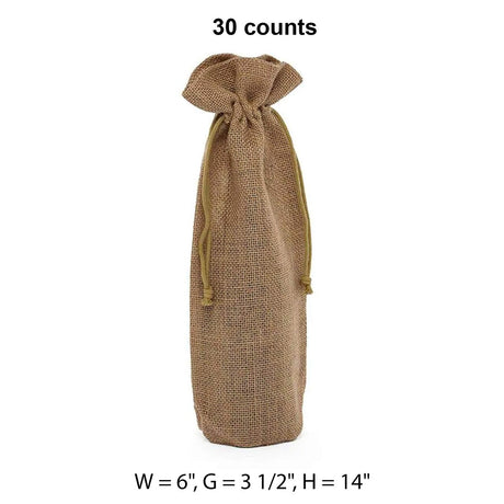 Simple Jute Wine Bags 6 '' X 3 1/2 '' X 14 '' Natural