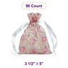 Printed Flat Organza Bag 3.5" x 5" Elegant and Stylish
