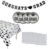 102-Piece Graduation Party Solid Color Dessert Disposable Tableware Kit for 50 Guests